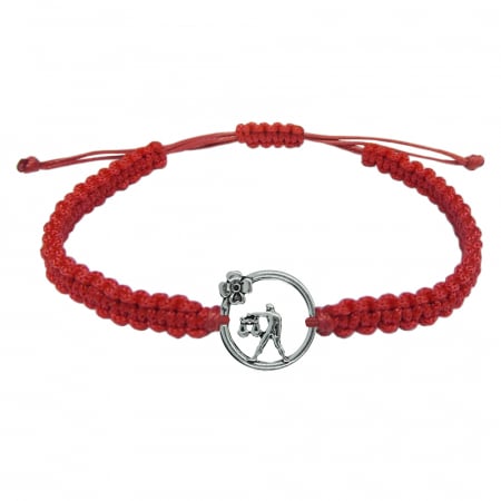 Bratari - Martisor Bratara snur rosu impletit manual personalizata zodie Balanta argint zodiac european 10150240 Dras