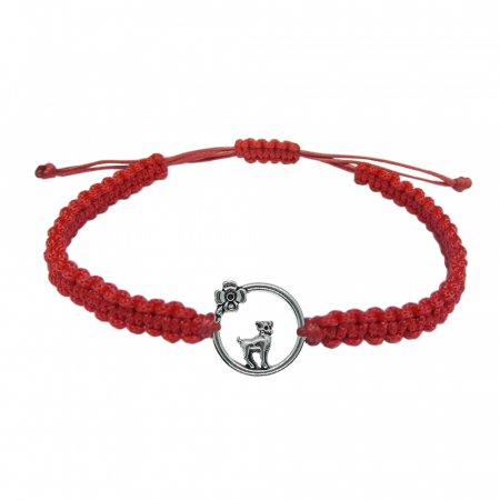 Bratari - Martisor Bratara snur rosu impletit manual personalizata zodie Berbec argint zodiac european 10144240 Dras