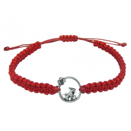 Bratari - Martisor Bratara snur rosu impletit manual personalizata zodie Capricorn argint zodiac european 10152240 Dras