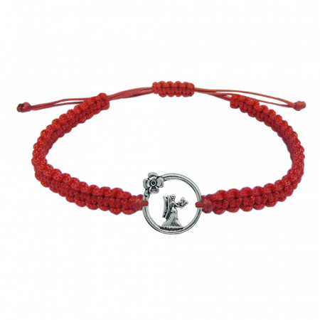 Bratari - Martisor Bratara snur rosu impletit manual personalizata zodie Fecioara argint zodiac european 10149240 Dras