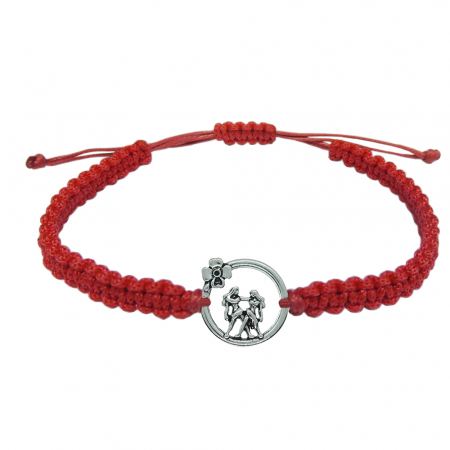 Bratari - Martisor Bratara snur rosu impletit manual personalizata zodie Gemeni argint zodiac european 10146240 Dras