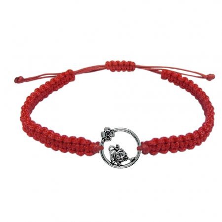 Bratari - Martisor Bratara snur rosu impletit manual personalizata zodie Leu argint zodiac european 10148240 Dras