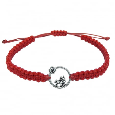 Bratari - Martisor Bratara snur rosu impletit manual personalizata zodie Sagetator argint zodiac european 10153240 Dras