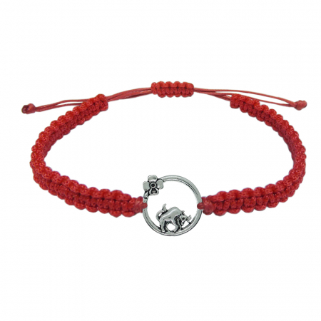 Bratari - Martisor Bratara snur rosu impletit manual personalizata zodie Taur argint zodiac european 10145240 Dras