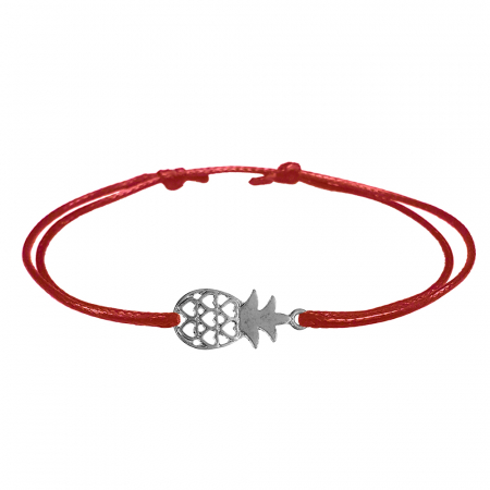Bratari - Martisor Bratara snur rosu personalizata Ananas argint 9988170 Dras