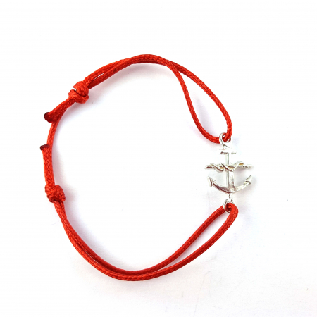 Bratari - Martisor Bratara snur rosu personalizata Ancora argint 6029110 Dras