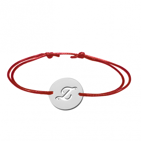 Cu litere - Bratara snur rosu personalizata banut decupat argint Litera Z 9480140 Dras