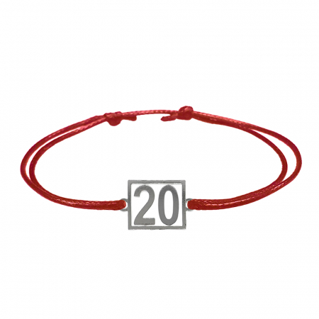 Bratari - Martisor Bratara snur rosu personalizata Cifra 20 argint numar norocos cifre aniversare 10252_0 Dras