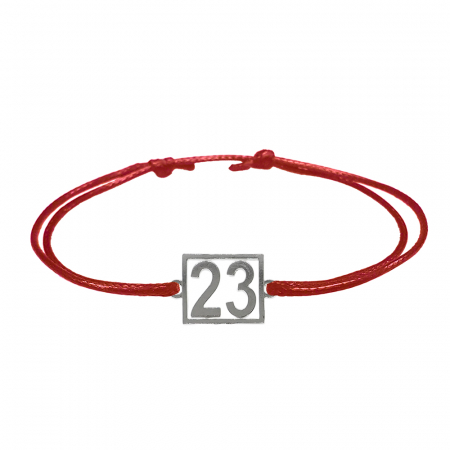 Cu cifre aniversare - Bratara snur rosu personalizata Cifra 23 argint numar norocos cifre aniversare 10252_3260 Dras