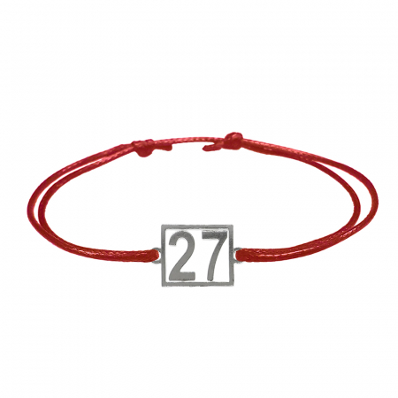 Cu cifre aniversare - Bratara snur rosu personalizata Cifra 27 argint numar norocos cifre aniversare 10252_7260 Dras