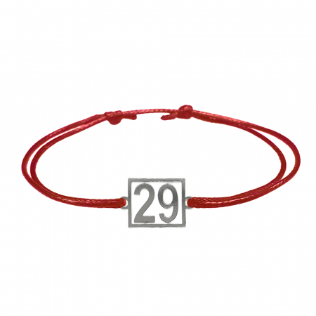 Cu cifre aniversare - Bratara snur rosu personalizata Cifra 29 argint numar norocos cifre aniversare 10252_9260 Dras