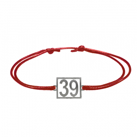 Cu cifre aniversare - Bratara snur rosu personalizata Cifra 39 argint numar norocos cifre aniversare 10253_9260 Dras