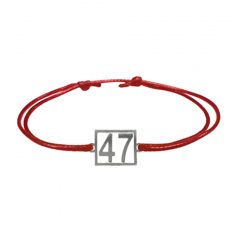 Cu cifre aniversare - Bratara snur rosu personalizata Cifra 47 argint numar norocos cifre aniversare 10254_7260 Dras