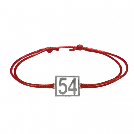 Cu cifre aniversare - Bratara snur rosu personalizata Cifra 54 argint numar norocos cifre aniversare 10255_4260 Dras
