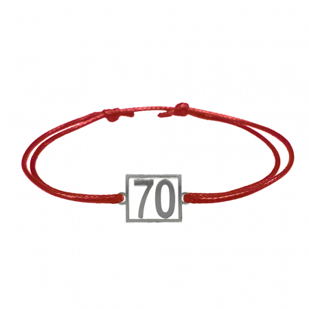 Bratari - Martisor Bratara snur rosu personalizata Cifra 70 argint numar norocos cifre aniversare 10247_0 Dras