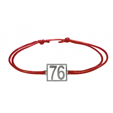 Cu cifre aniversare - Bratara snur rosu personalizata Cifra 76 argint numar norocos cifre aniversare 10247_6260 Dras