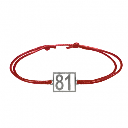 Cu cifre aniversare - Bratara snur rosu personalizata Cifra 81 argint numar norocos cifre aniversare 10248_1260 Dras