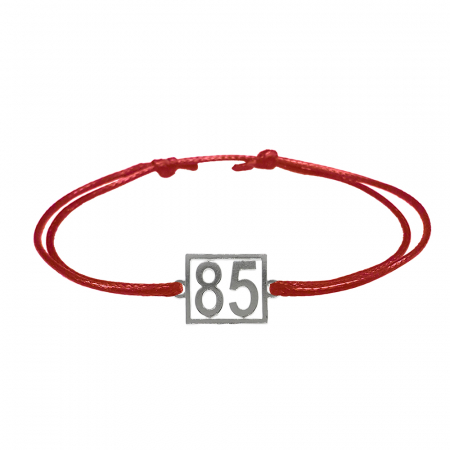 Cu cifre aniversare - Bratara snur rosu personalizata Cifra 85 argint numar norocos cifre aniversare 10248_5260 Dras