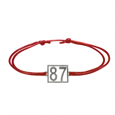 Cu cifre aniversare - Bratara snur rosu personalizata Cifra 87 argint numar norocos cifre aniversare 10248_7260 Dras