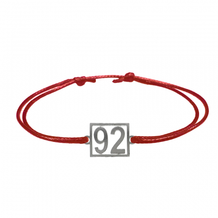 Cu cifre aniversare - Bratara snur rosu personalizata Cifra 92 argint numar norocos cifre aniversare 10249_2260 Dras