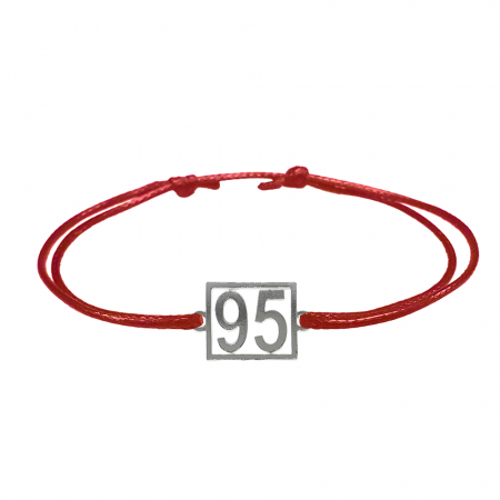 Cu cifre aniversare - Bratara snur rosu personalizata Cifra 95 argint numar norocos cifre aniversare 10249_5260 Dras