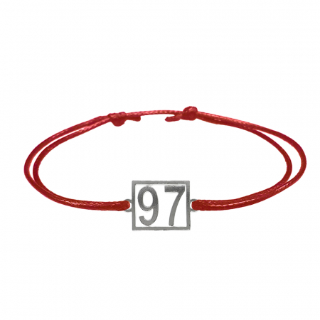 Cu cifre aniversare - Bratara snur rosu personalizata Cifra 97 argint numar norocos cifre aniversare 10249_7260 Dras