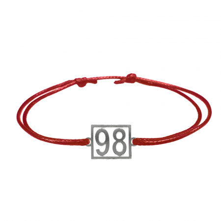 Cu cifre aniversare - Bratara snur rosu personalizata Cifra 98 argint numar norocos cifre aniversare 10249_8260 Dras