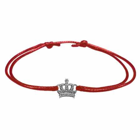 Bratari - Martisor Bratara snur rosu personalizata Coroana argint 9850100 Dras