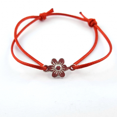 Bratari - Martisor Bratara snur rosu personalizata Floare argint 9262120 Dras