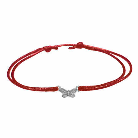 Bratari - Martisor Bratara snur rosu personalizata Fluturas argint 10127100 Dras
