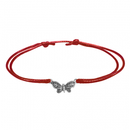 Bratari - Martisor Bratara snur rosu personalizata Fluturas argint 10136220 Dras