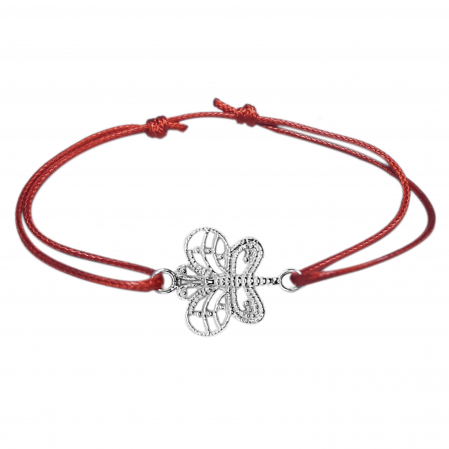 Bratari - Martisor Bratara snur rosu personalizata Fluturas argint 9258125 Dras