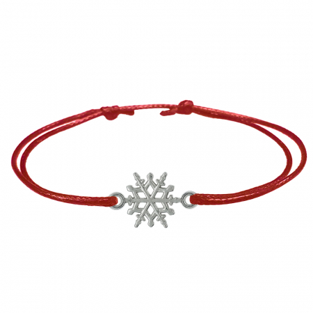 Bratari - Martisor Bratara snur rosu personalizata Fulg argint 10023150 Dras