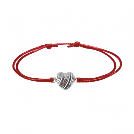 Cu tematica iubire - Bratara snur rosu personalizata Inimioara argint 6030155 Dras