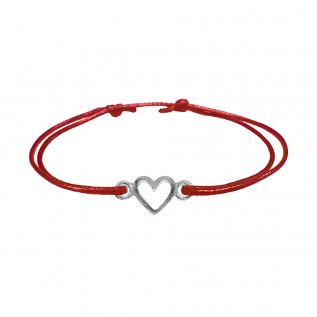 Cu tematica iubire - Bratara snur rosu personalizata Inimioara argint 9285100 Dras
