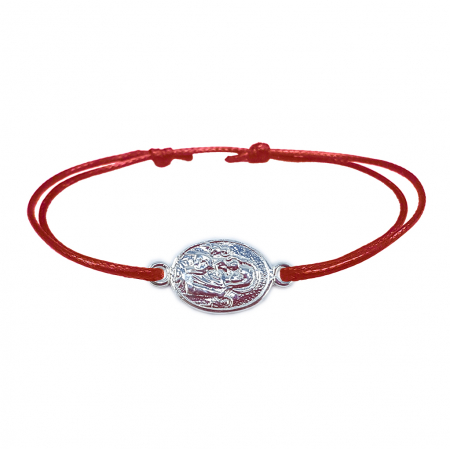 Bratari - Martisor Bratara snur rosu personalizata medalion Maica Domnului si pruncul Iisus argint 4372150 Dras