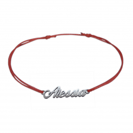 Bratari - Martisor Bratara snur rosu personalizata nume Alessia argint 9461100 Dras