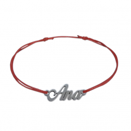 Bratari - Martisor Bratara snur rosu personalizata nume Ana argint 9404100 Dras