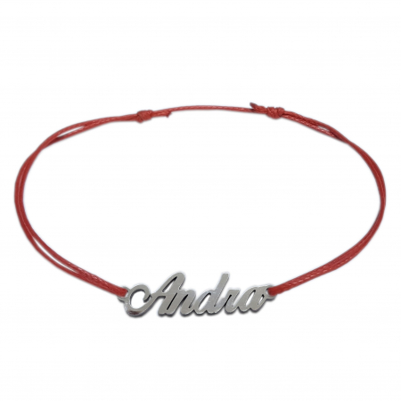 Bratari - Martisor Bratara snur rosu personalizata nume Andra argint 9440100 Dras