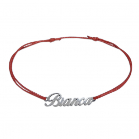 Bratari - Martisor Bratara snur rosu personalizata nume Bianca argint 9450100 Dras