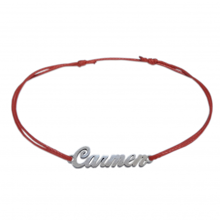 Bratari - Martisor Bratara snur rosu personalizata nume Carmen argint 9445100 Dras