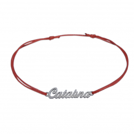 Bratari - Martisor Bratara snur rosu personalizata nume Catalina argint 9462100 Dras