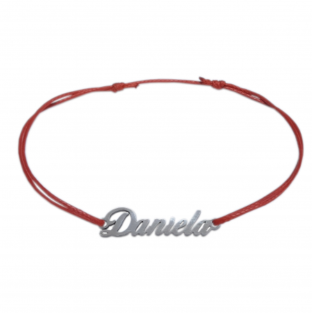 Bratari - Martisor Bratara snur rosu personalizata nume Daniela argint 9449100 Dras