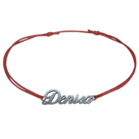 Bratari - Martisor Bratara snur rosu personalizata nume Denisa argint 9405100 Dras