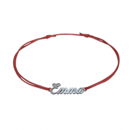 Bratari - Martisor Bratara snur rosu personalizata nume Emma argint 9457100 Dras
