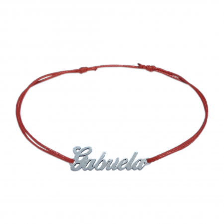 Martisoare - Martisor Bratara snur rosu personalizata nume Gabriela argint 9421100 Dras