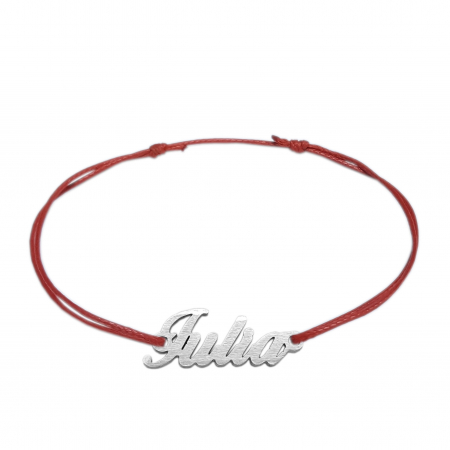 Bratari - Martisor Bratara snur rosu personalizata nume Iulia argint 9434100 Dras