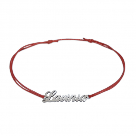 Bratari - Martisor Bratara snur rosu personalizata nume Lavinia argint 9463100 Dras