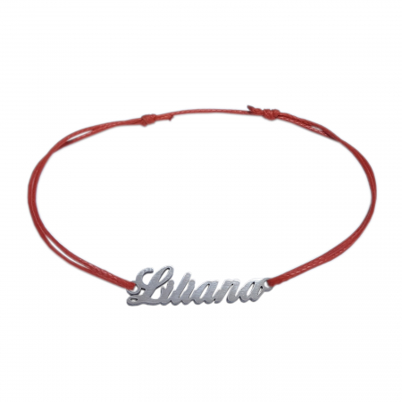 Bratari - Martisor Bratara snur rosu personalizata nume Liliana argint 9435100 Dras