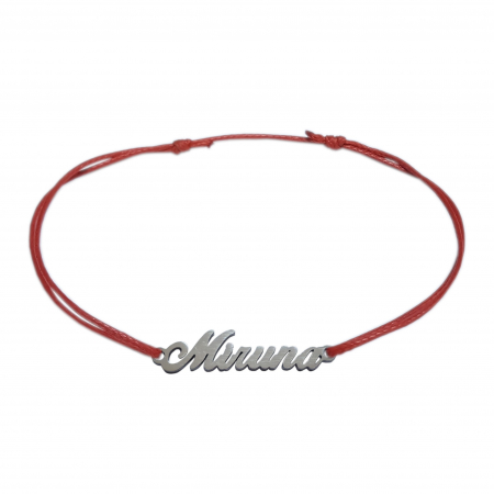 Bratari - Martisor Bratara snur rosu personalizata nume Miruna argint 9465100 Dras